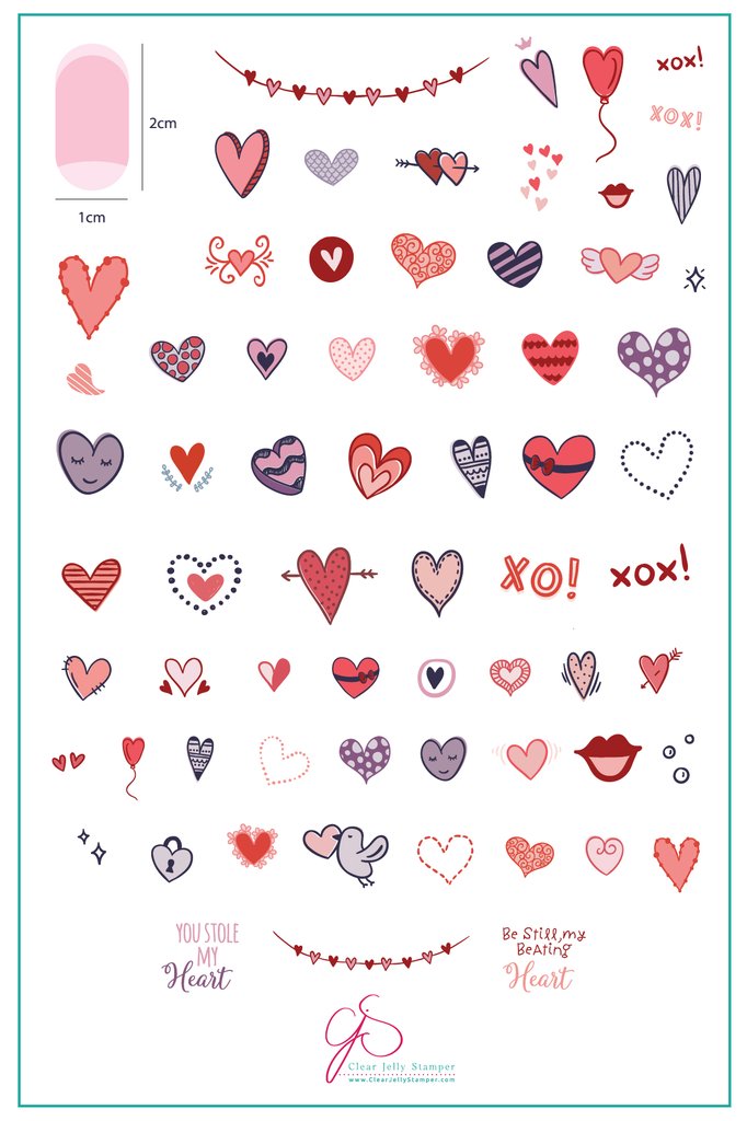 PS I Heart You! (CjS-V-10) - Clear Jelly Stamping Plate Main image