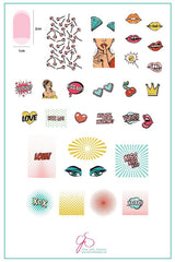POP Heart (CjSV-22)  -  Clear Jelly Stamping Plate