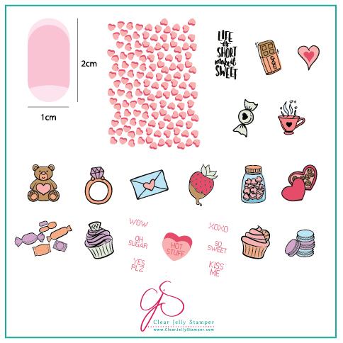 Sweets & Treats (CjSV-23)  -  Clear Jelly Stamping Plate Main image