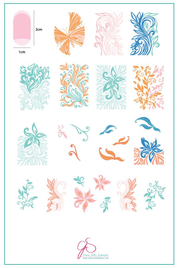 Elegant Swirl (Cjs-149) - Clear Jelly Stamping Plate Main image