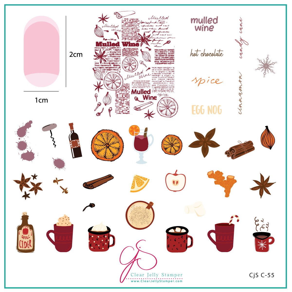 Cozy Bevvys (CjS-C-55)  - CJS Medium Stamping Plate