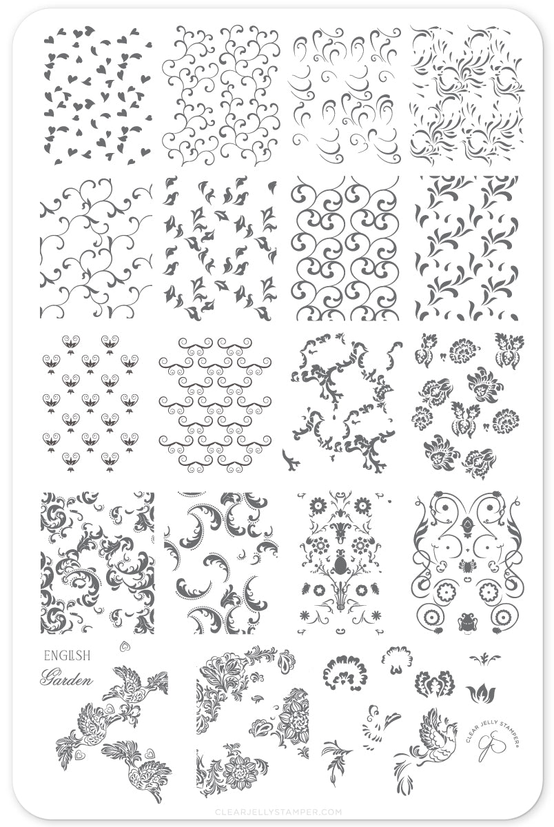 English Garden Swirls (CjS-173) -  Clear Jelly Stamping Plate Secondary image