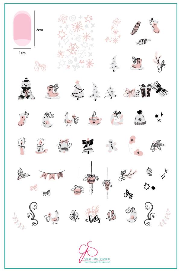 Festive & Flirty (CJSC-35) - Clear Jelly Stamping Plate