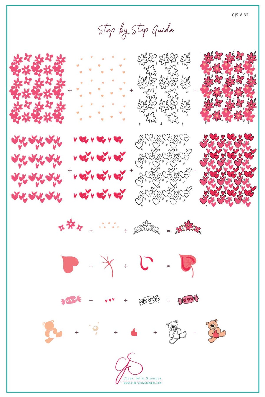 French Kiss (CjS-V32) - Clear Jelly Stamping Plate Secondary image