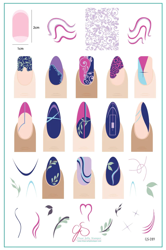 French Mani - Three (CjS-289) - Clear Jelly Stamping Plate Main image