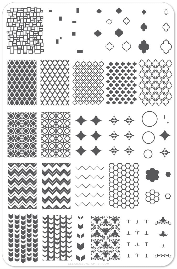 Geo-Licious (CjS-28) - Clear Jelly Stamping Plate Main image