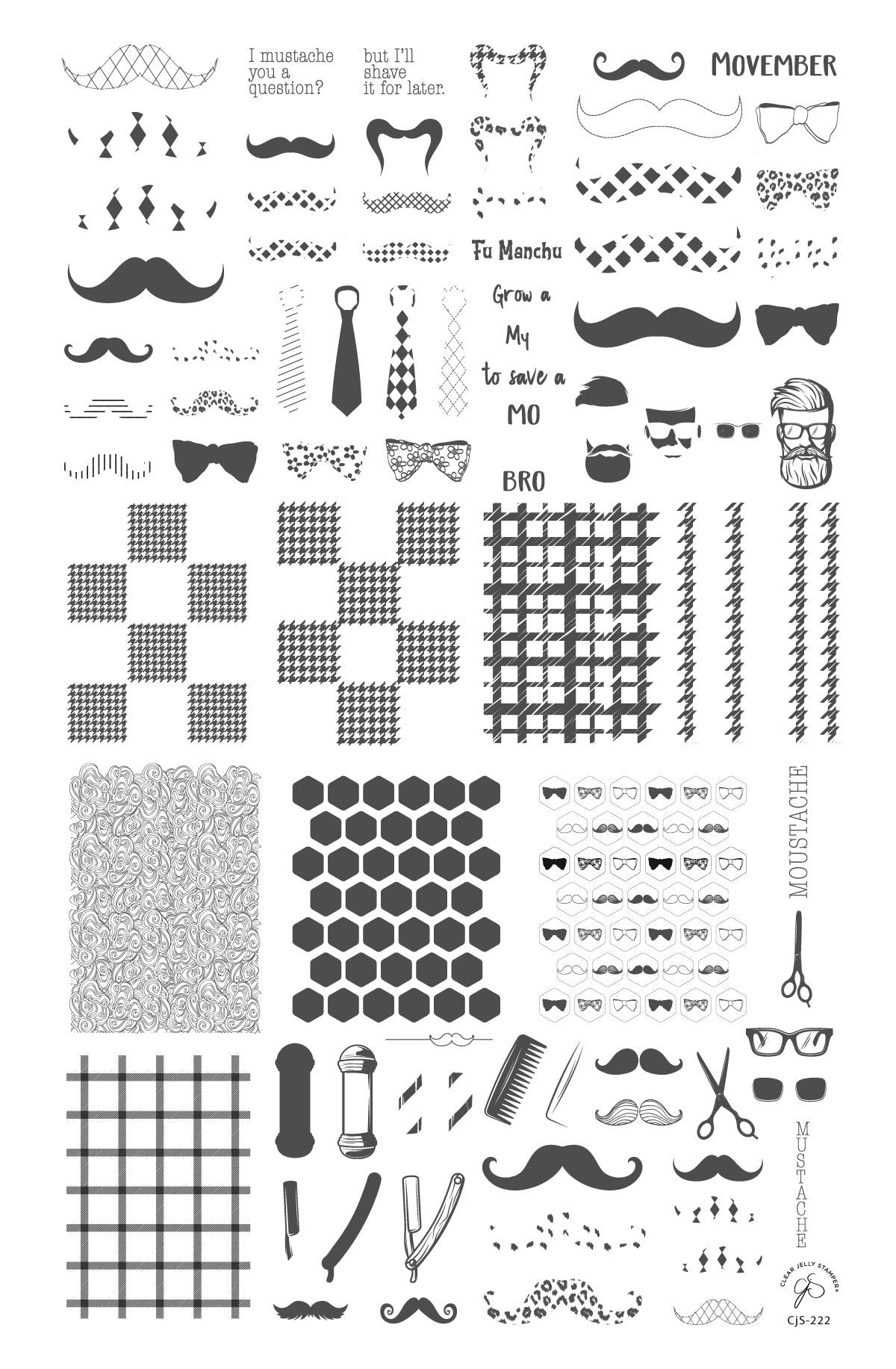 Grow A Mo (CjS-222) - Clear Jelly Stamping Plate Secondary image
