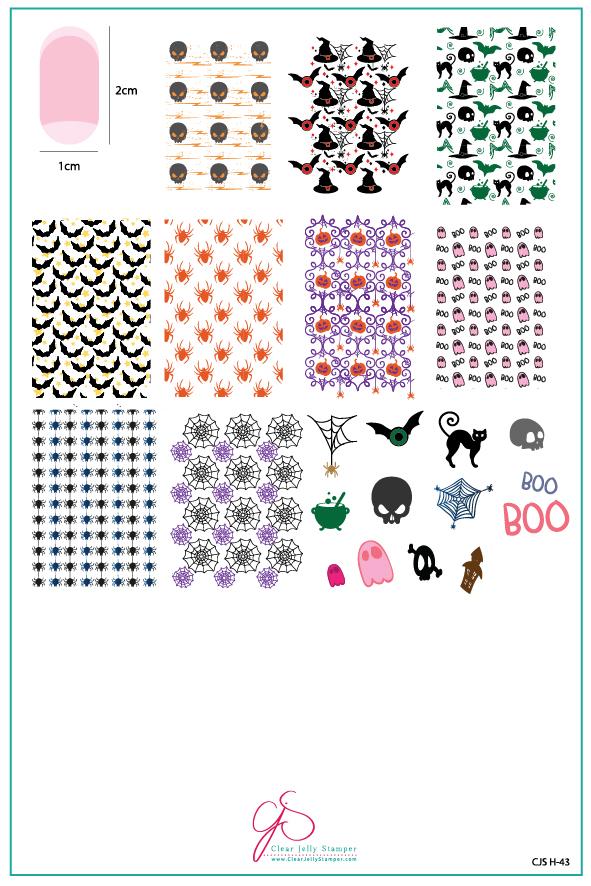 Wallpaper - BOO!  (CjSH-43) -  Clear Jelly Stamping Plate Main image