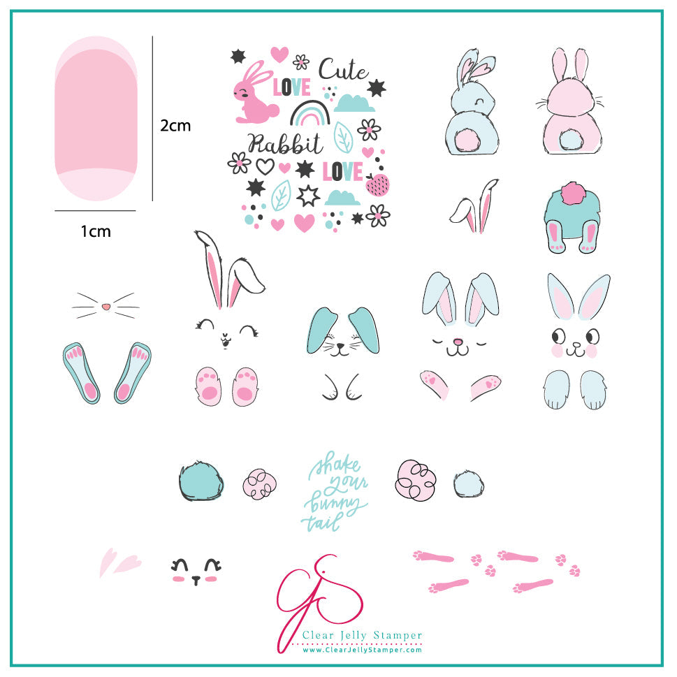Bunny Bits (CjS-H-53)  - CJS Medium Stamping Plate Main image