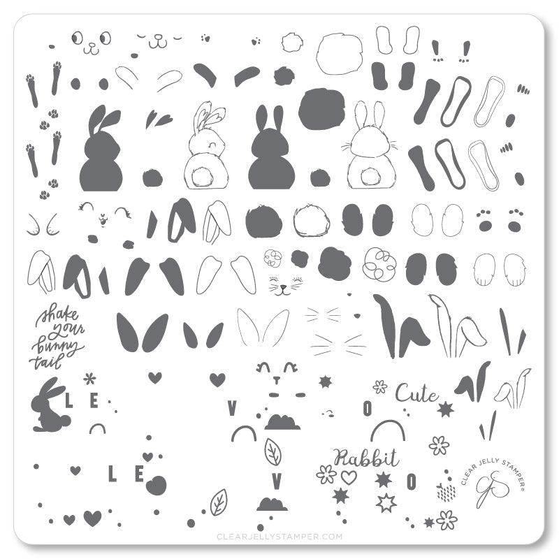 Bunny Bits (CjS-H-53)  - CJS Medium Stamping Plate Secondary image