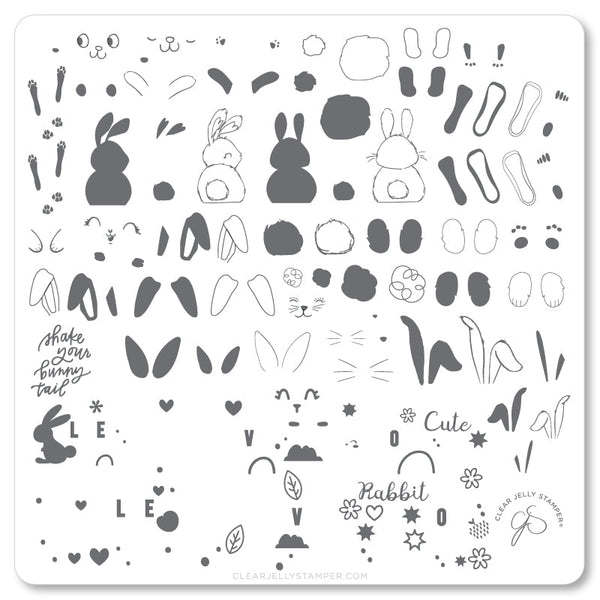 Bunny Bits (CjS-H-53)  - CJS Medium Stamping Plate