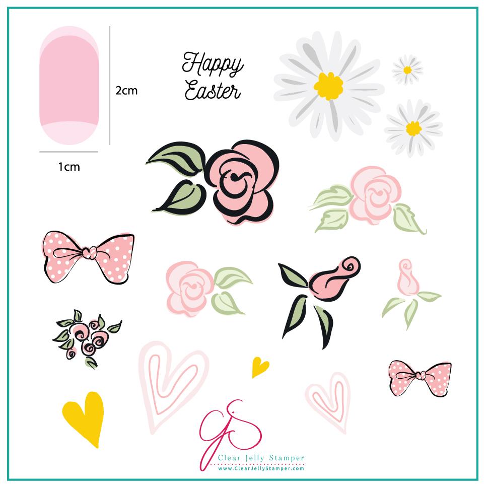 Easter Egg Dainty Decals (CjSH-54)  - CJS Medium Stamping Plate Secondary image
