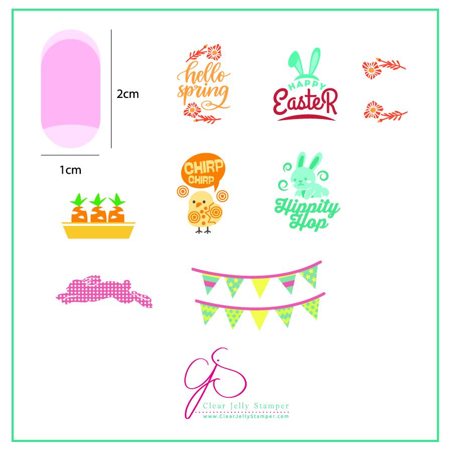 Hippity Easter (CjSH-12) - CJS Small Stamping Plate