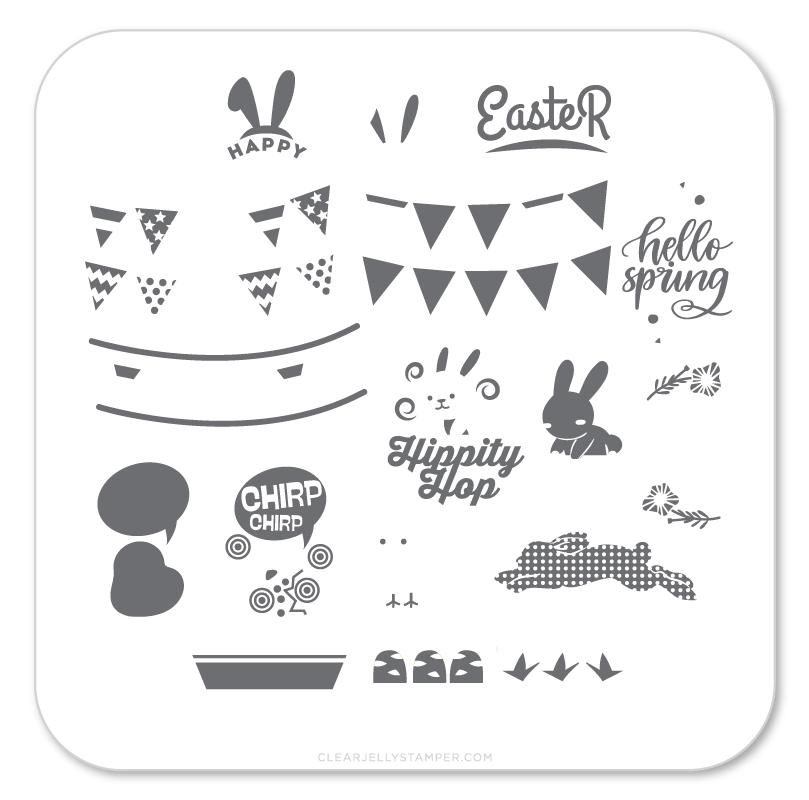 Hippity Easter (CjSH-12) - CJS Small Stamping Plate Main image