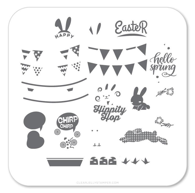 Hippity Easter (CjSH-12) - CJS Small Stamping Plate