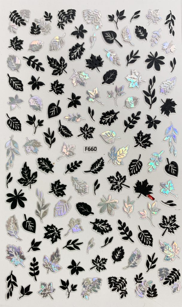 Pasties - Black & Holo Silver Leaves Solid Main image