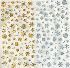 Pasties - Snowflakes Gold & Silver 2pc