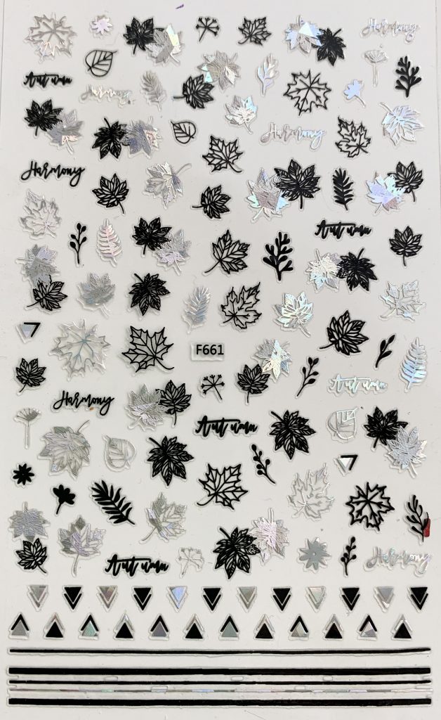 Pasties - Black & Holo Silver Leaves Outlines Main image