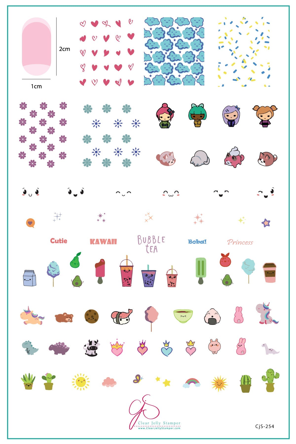 Kawaii (CjS-254) - Clear Jelly Stamping Plate Main image