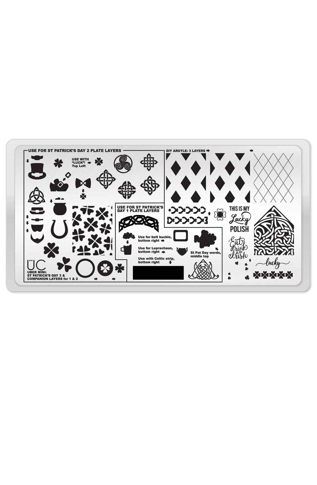 St Patrick's Day 3 - Uber Chic Mini Stamping Plate Main image