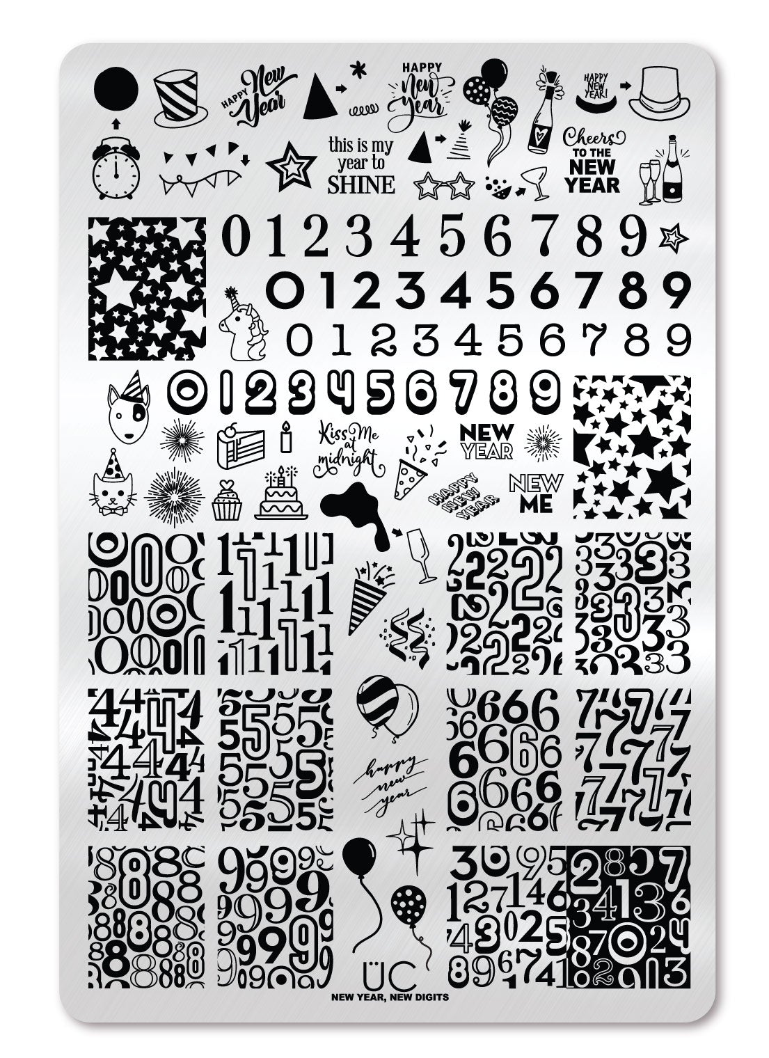 New Year New Digits Uber Chic Stamping Plate