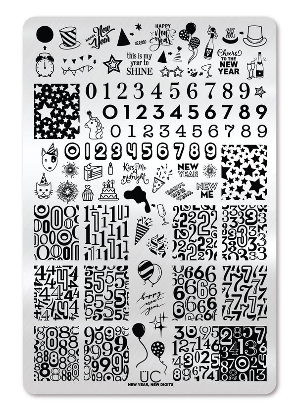 New Year New Digits Uber Chic Stamping Plate