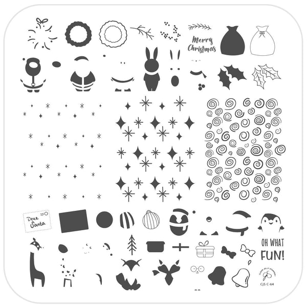 Oh, What Fun! (CjSC-64)  - CJS Medium Stamping Plate