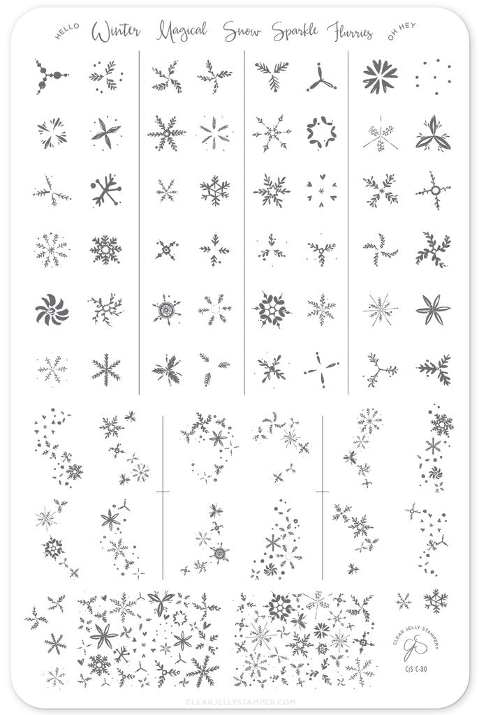 Painted Snowflakes (CjS C-30) - Clear Jelly Stamping Plate