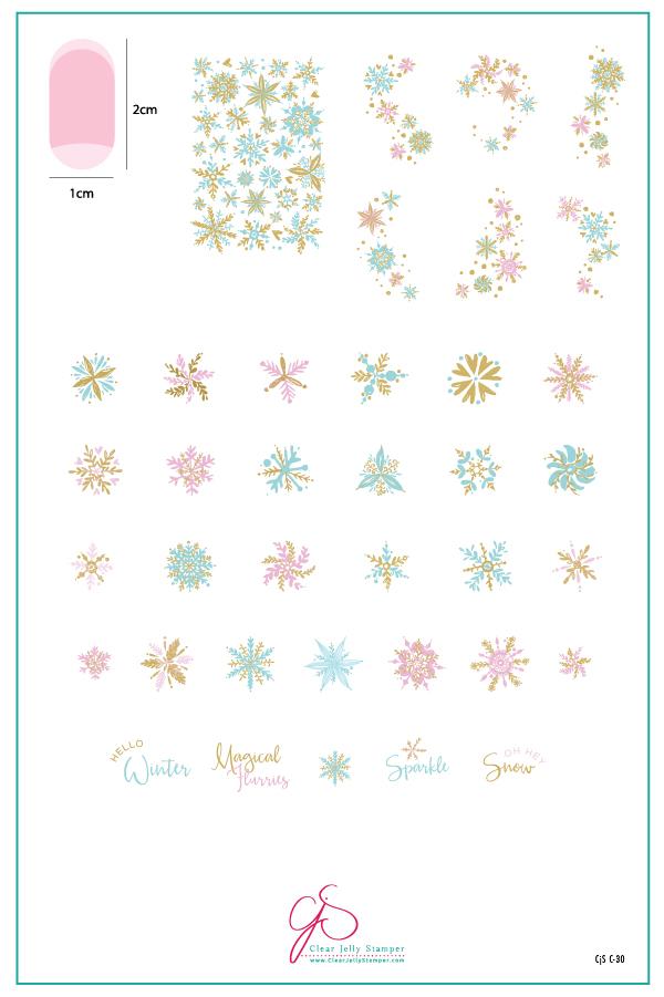 Painted Snowflakes (CjS C-30) - Clear Jelly Stamping Plate