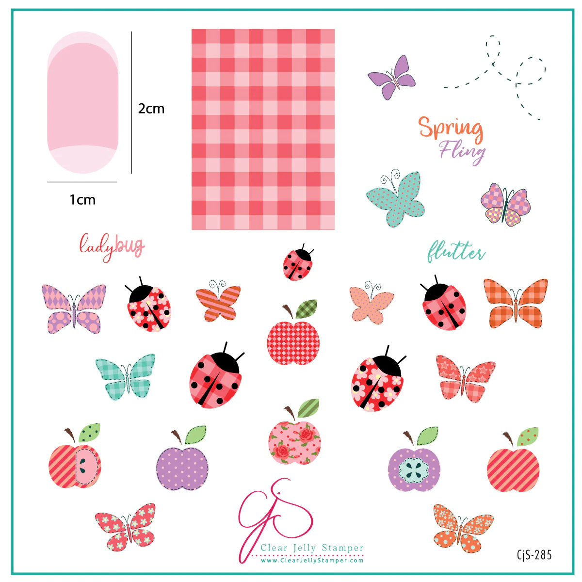 Patterned Spring ONE (CjS-285)  Steel Nail Art Stamping Plate Main image