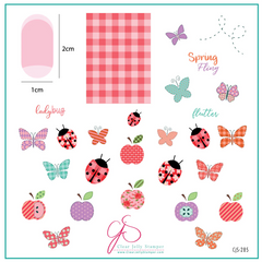 Patterned Spring (CjS-285)  Steel Nail Art Stamping Plate