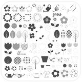 Patterned Spring THREE (CjS-287)  Steel Nail Art Stamping Plate