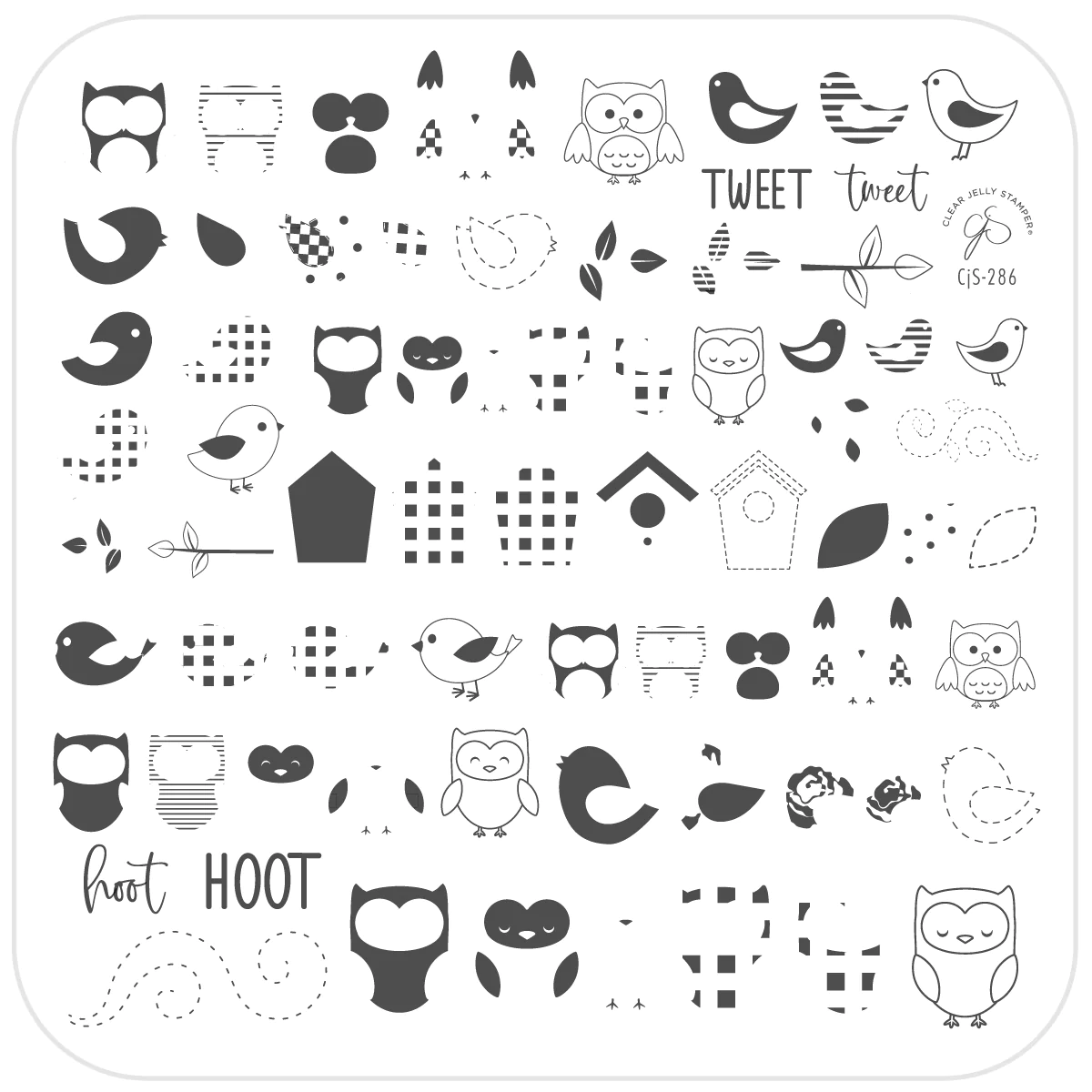 Patterned Spring TWO (CjS-286)  Steel Nail Art Stamping Plate