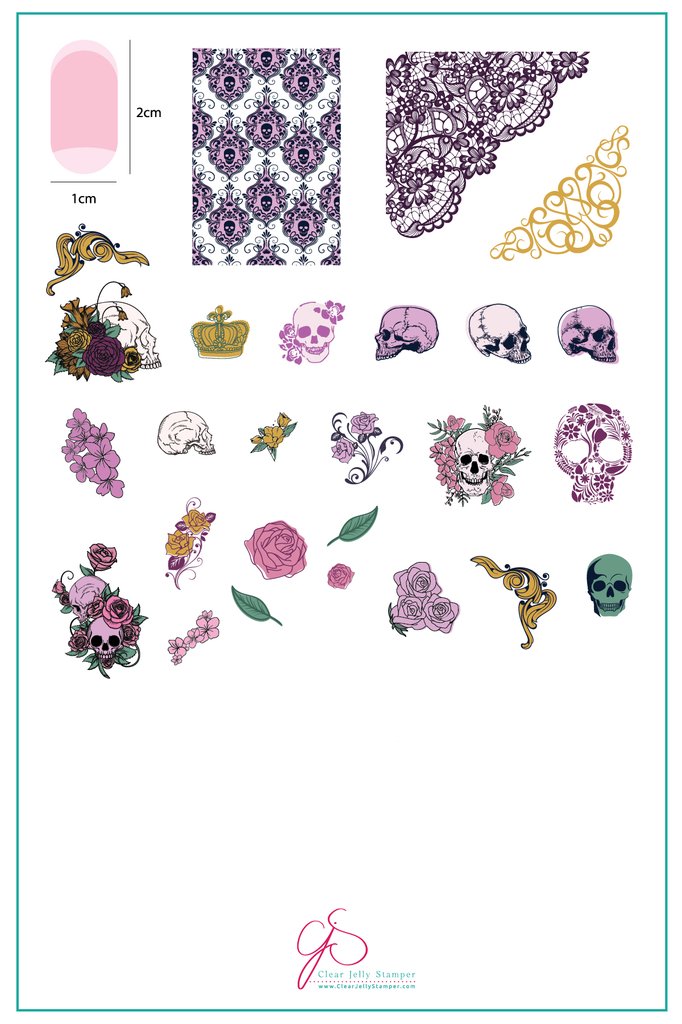 Romantic Rebel (CjS LC-31) - Clear Jelly Stamping Plate Main image