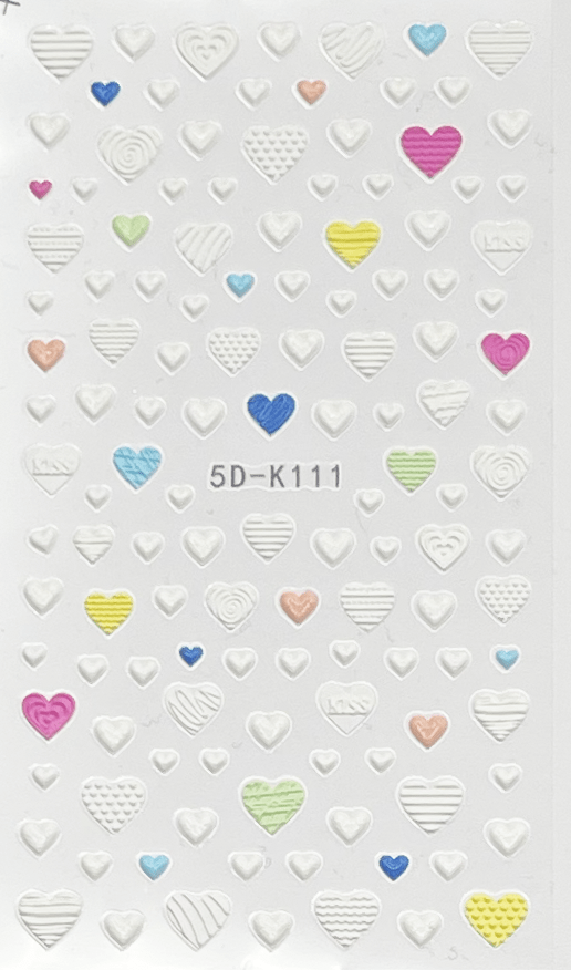 5D Textured Decals - HEARTS - # K 111