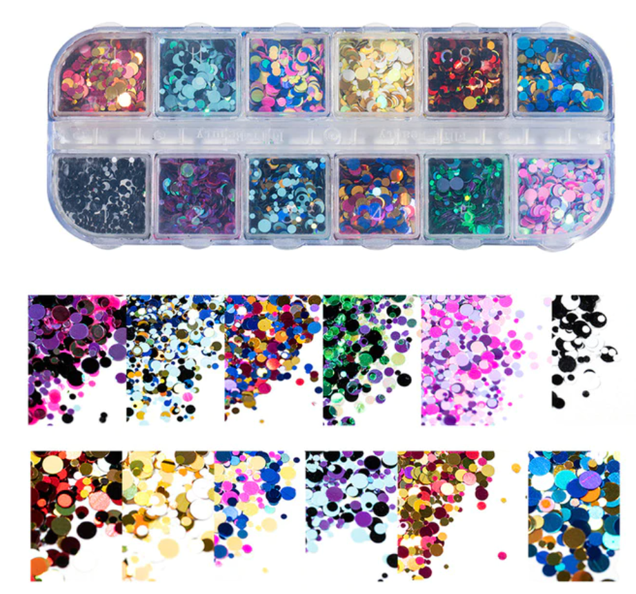 Glitter Kit Sets with 12 Different Gitters - Circles Main image