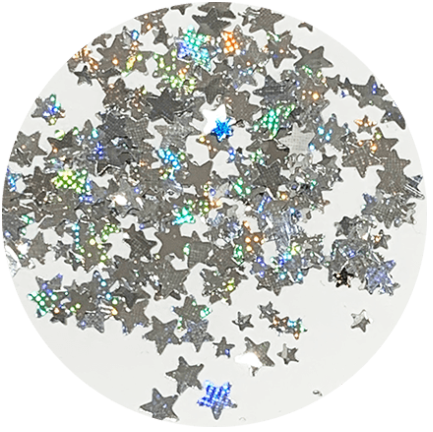 Stars - Silver Lazer - Confetti Glitter Main image