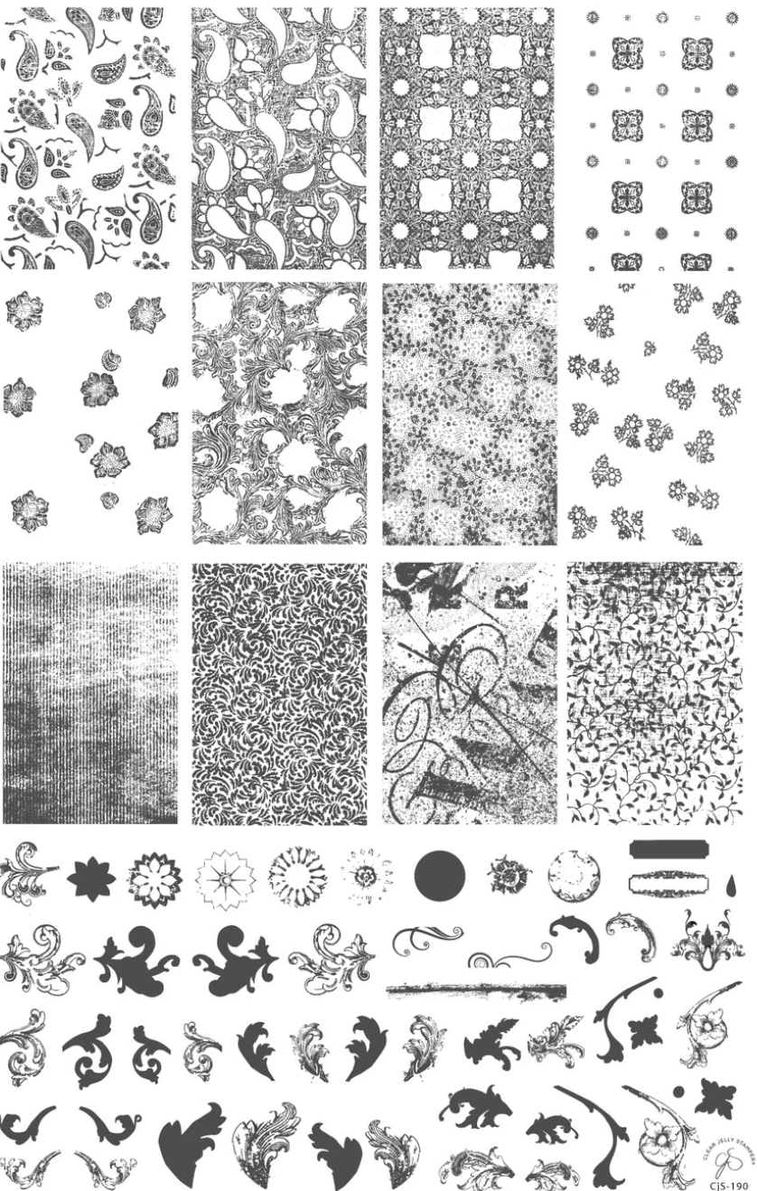 Grunge Series - Dainty (CjS-190) - Clear Jelly Stamping Plate Secondary image