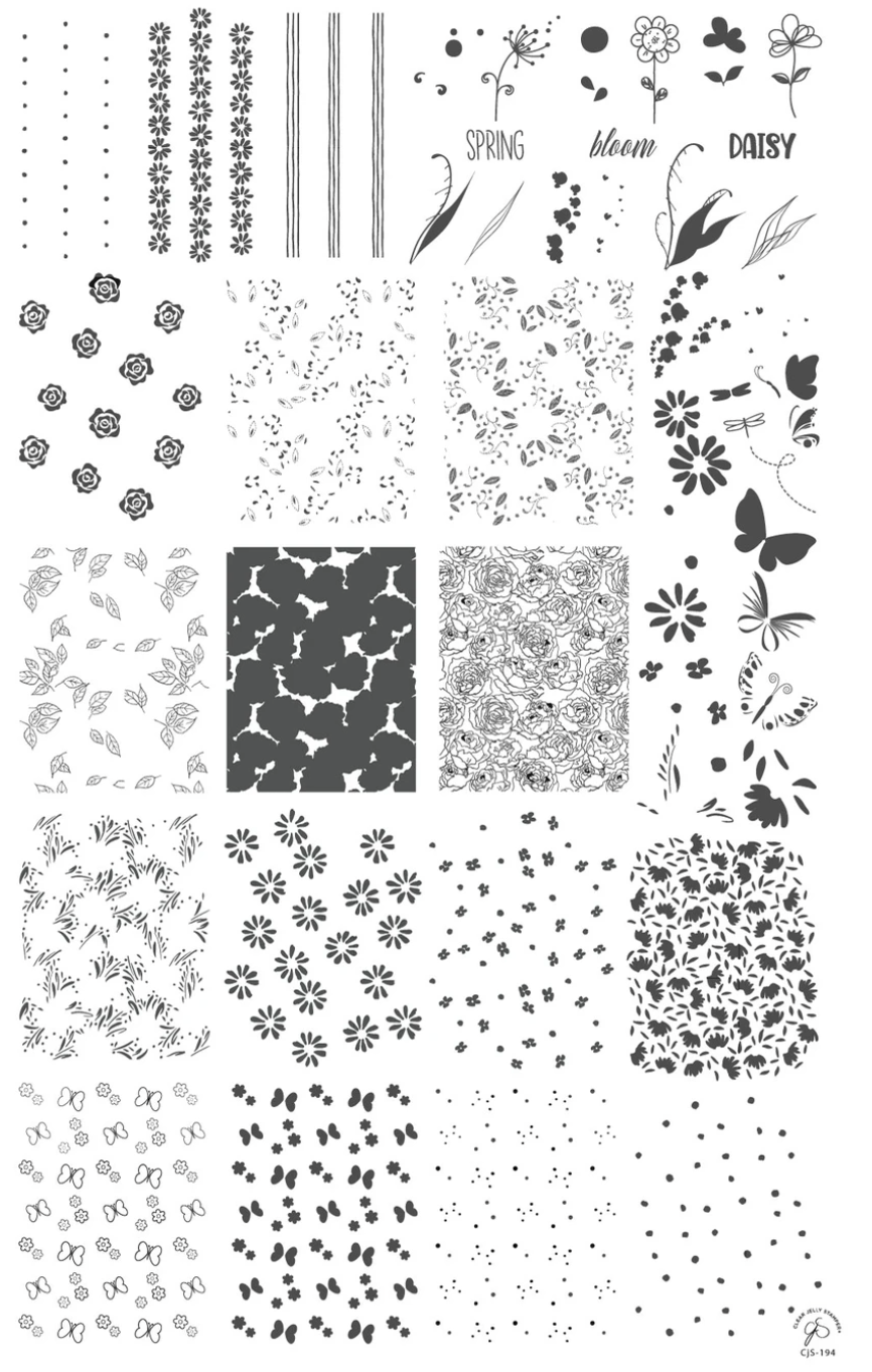 Spring Daisy (CjS-194) - Clear Jelly Stamping Plate Secondary image