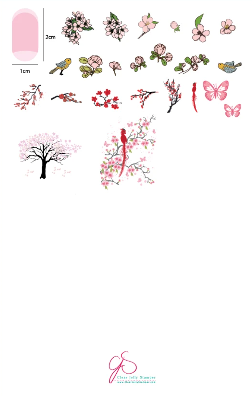 Sakura (CjSLC-69) - Clear Jelly Stamping Plate