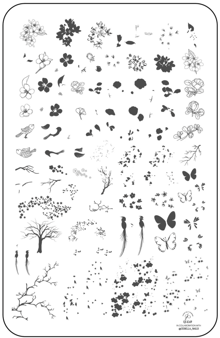 Sakura (CjSLC-69) - Clear Jelly Stamping Plate