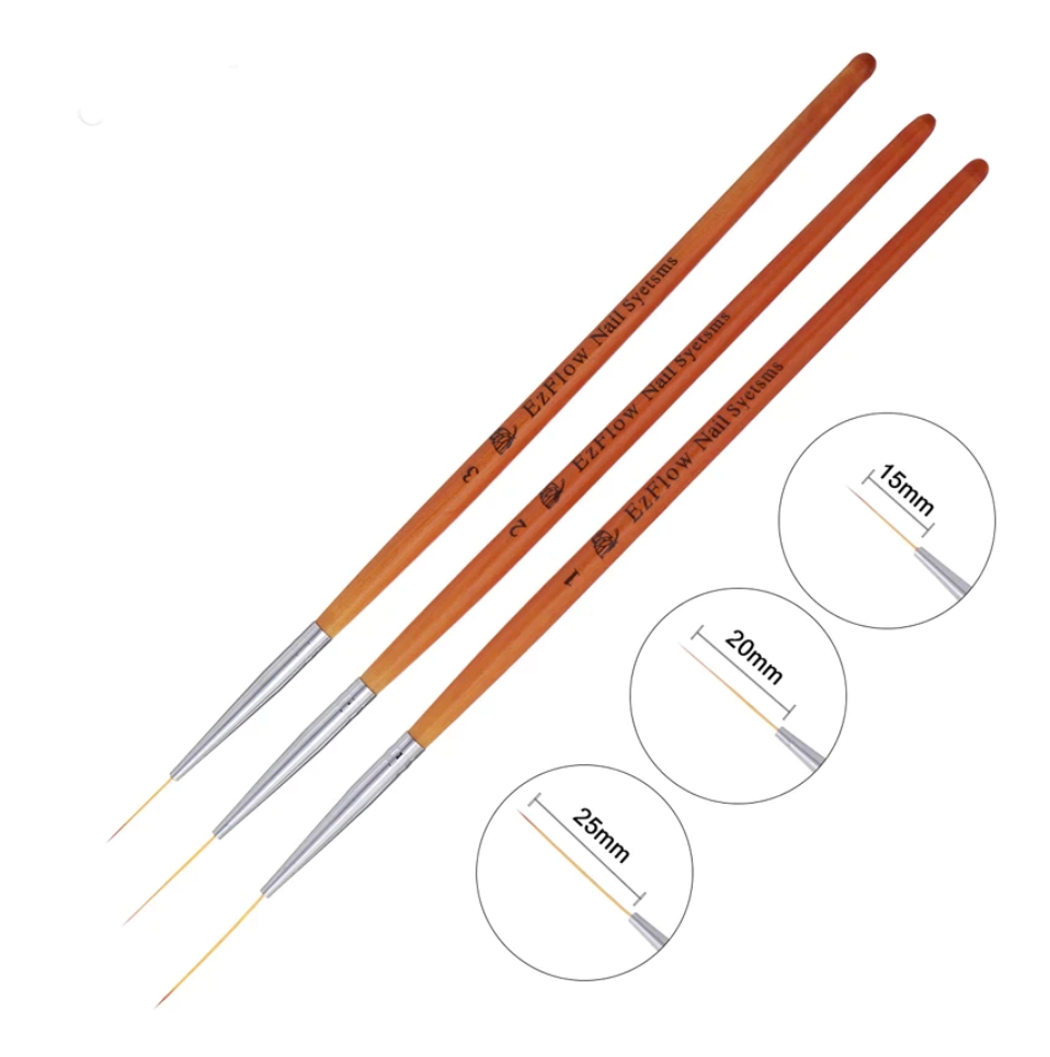 Set of 3 Long Hair Nail Art Liner Brushes Secondary image