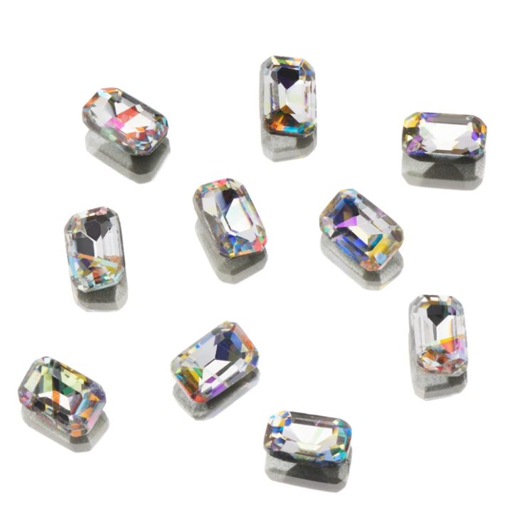 Genuine Crystal Rhinestones - AB Rectangle  4mm x 6mm Main image