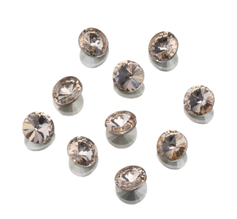 Genuine Crystal Rhinestones - Champagne Round Pointed Back  8mm Main image