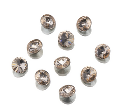 Genuine Crystal Rhinestones - Champagne Round Pointed Back  8mm