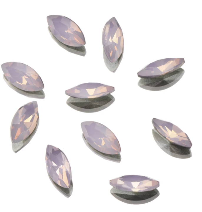 Genuine Crystal Rhinestones - Rose Opal Marquis Pointed Back  4x8mm