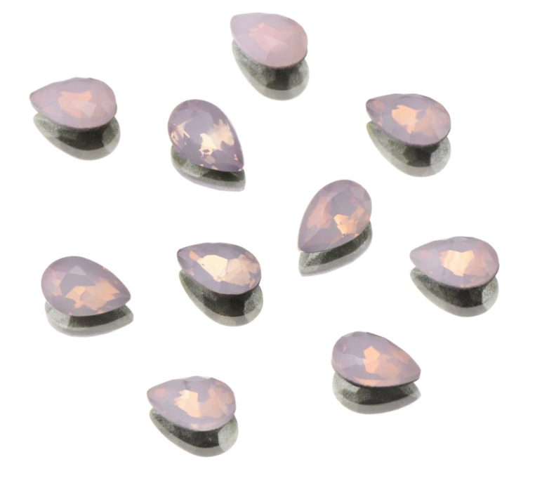 Genuine Crystal Rhinestones - Rose Opal Teardrop Pointed Back  4x6mm Main image