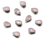 Genuine Crystal Rhinestones - Rose Opal Teardrop Pointed Back  4x6mm