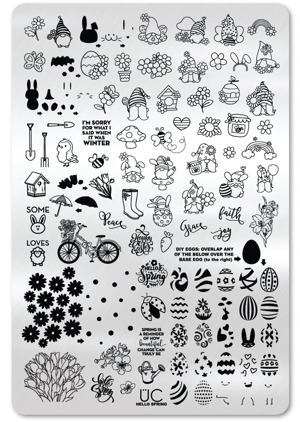 Hello Spring  - Uber Chic Stamping Plate Main image