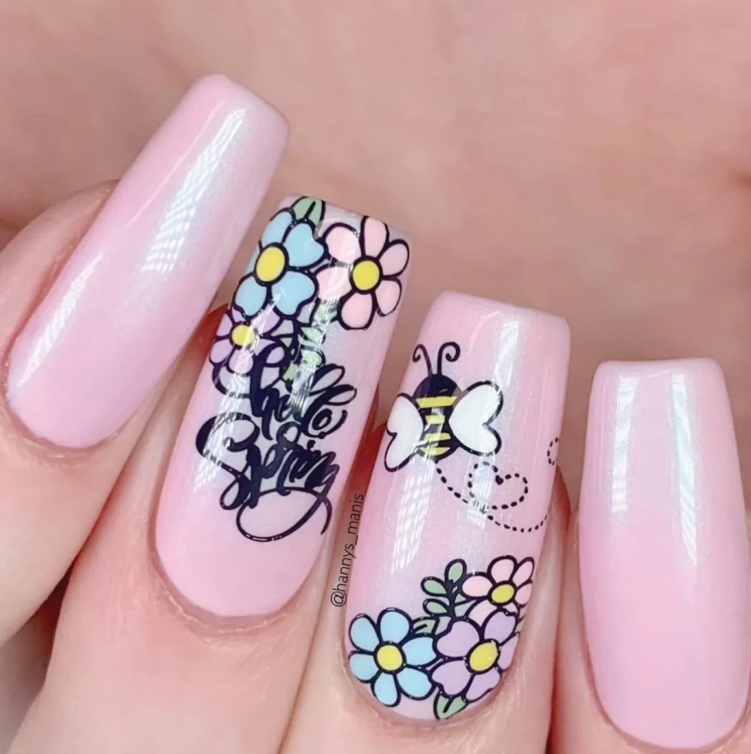 Hello Spring  - Uber Chic Stamping Plate